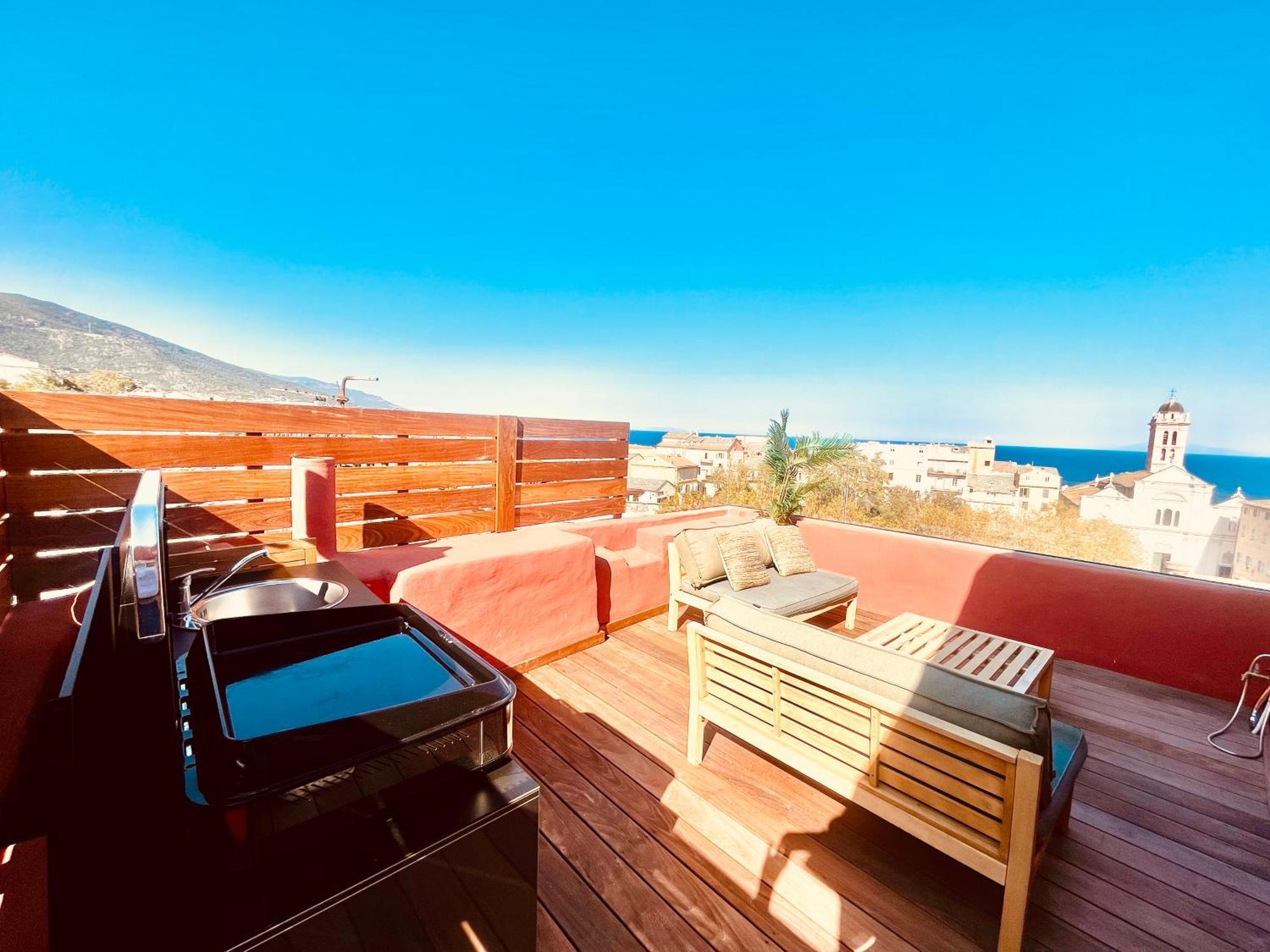 Pepites Bastiaises Piazza D'A Appartement Roof Top Vue Mer باستيا المظهر الخارجي الصورة